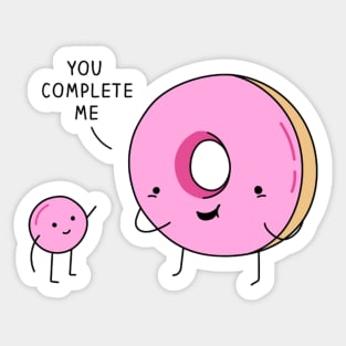 You Complete Me Donuts Text Art Sticker